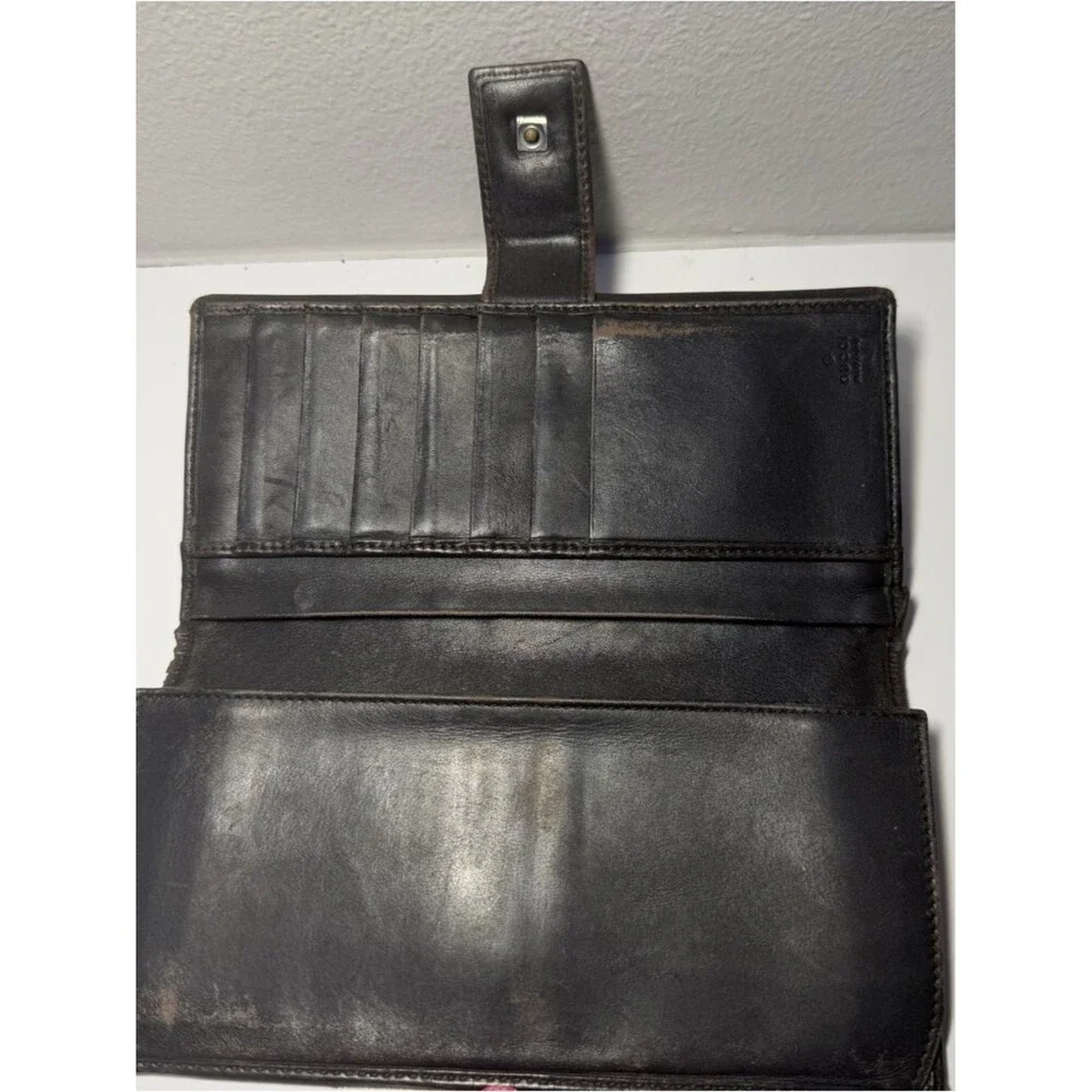 Gucci Brown and Beige Monogram Continental Wallet (Fair) - Picture 11 of 16